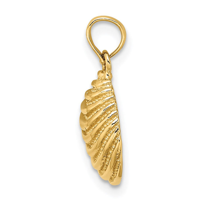 Million Charms 14K Yellow Gold Themed Clam Shell Charm
