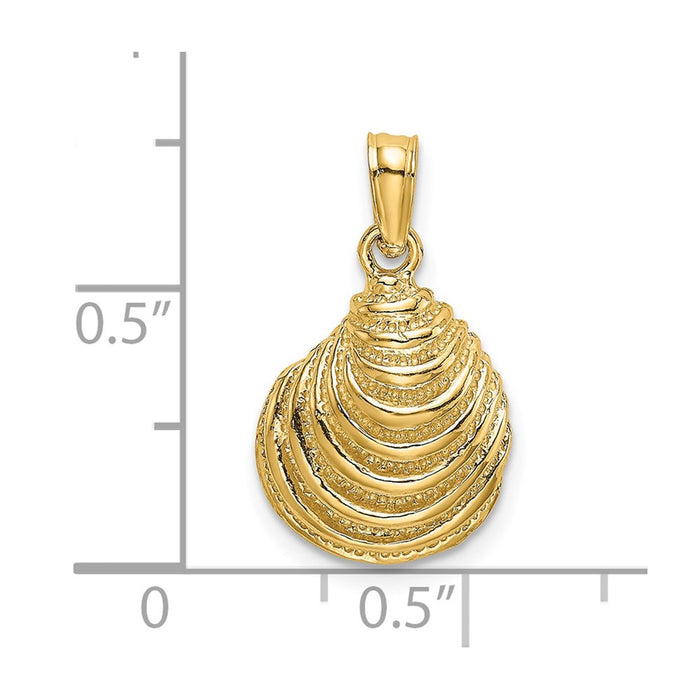 Million Charms 14K Yellow Gold Themed Clam Shell Charm