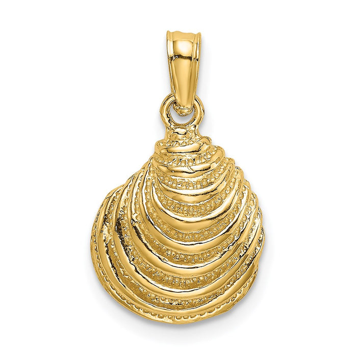 Million Charms 14K Yellow Gold Themed Clam Shell Charm