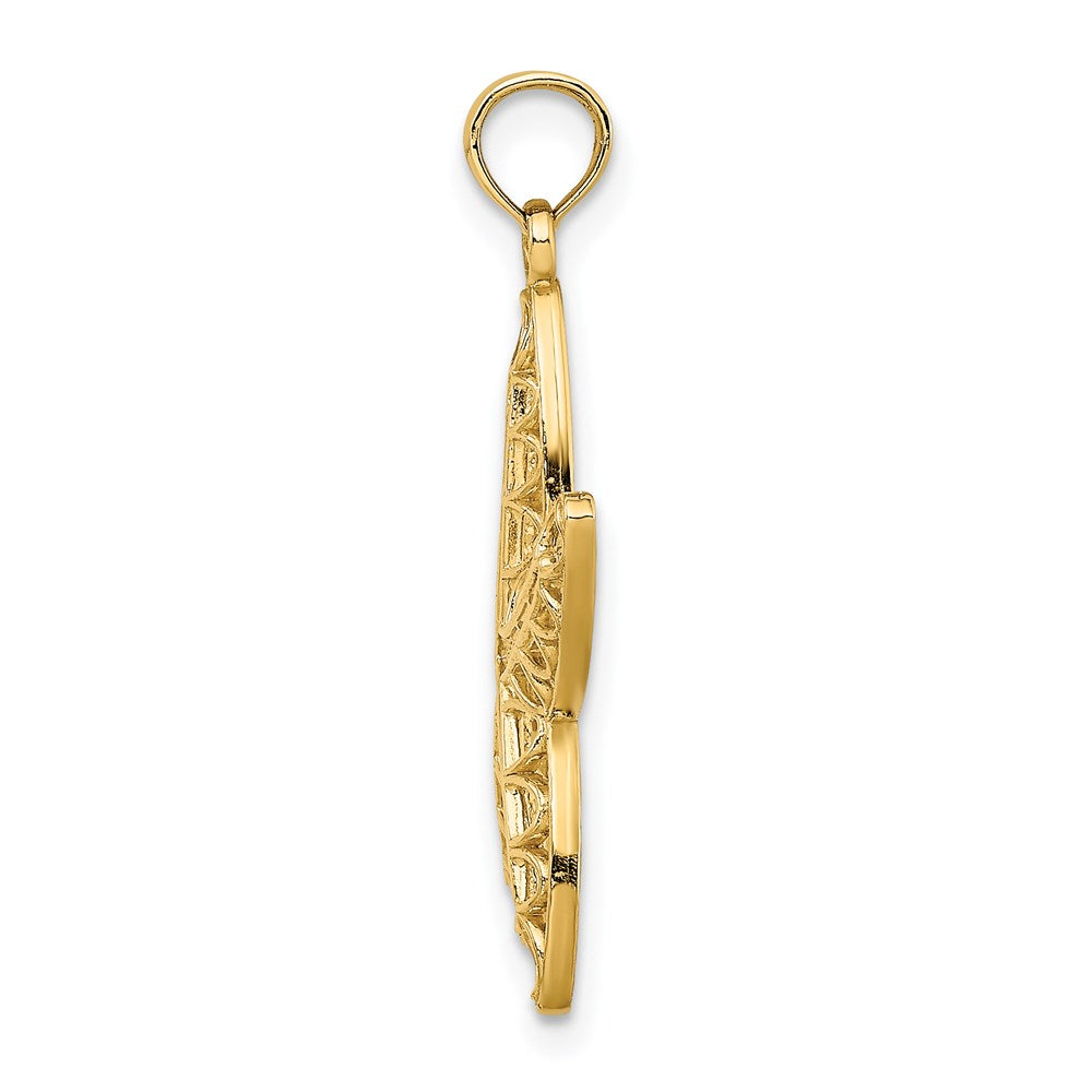 Million Charms 14K Yellow Gold Themed Cut-Out Nautical Starfish Charm
