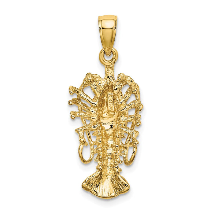 Million Charms 14K Yellow Gold Themed Polished Florida Lobster Charm