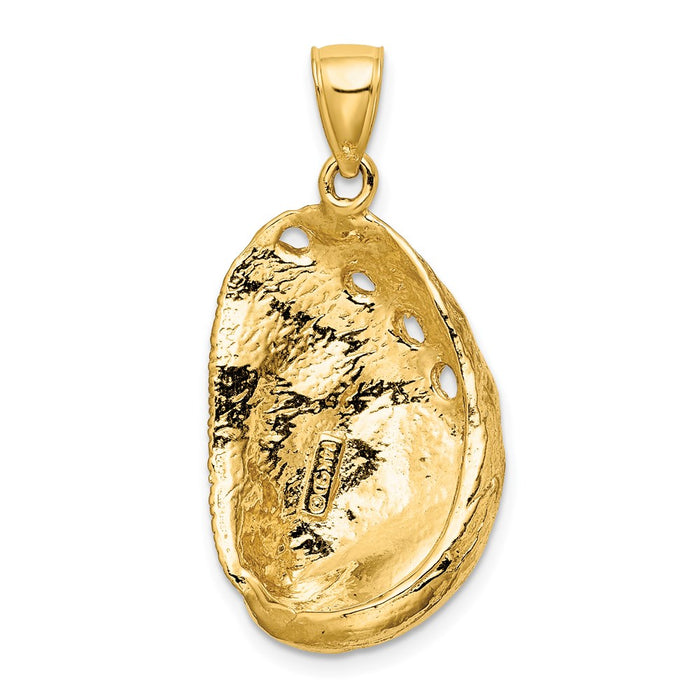 Million Charms 14K Yellow Gold Themed 2-D Abalone Shell Charm