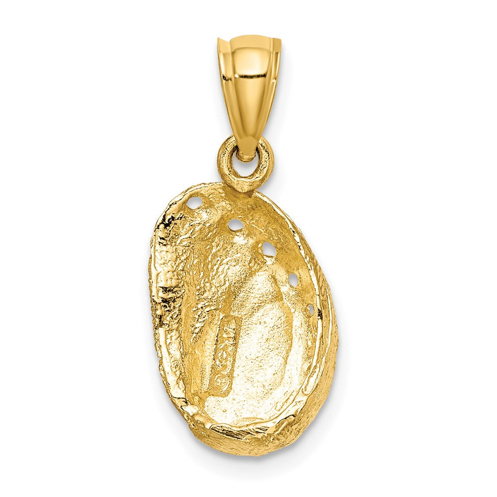 Million Charms 14K Yellow Gold Themed 2-D Abalone Shell Charm