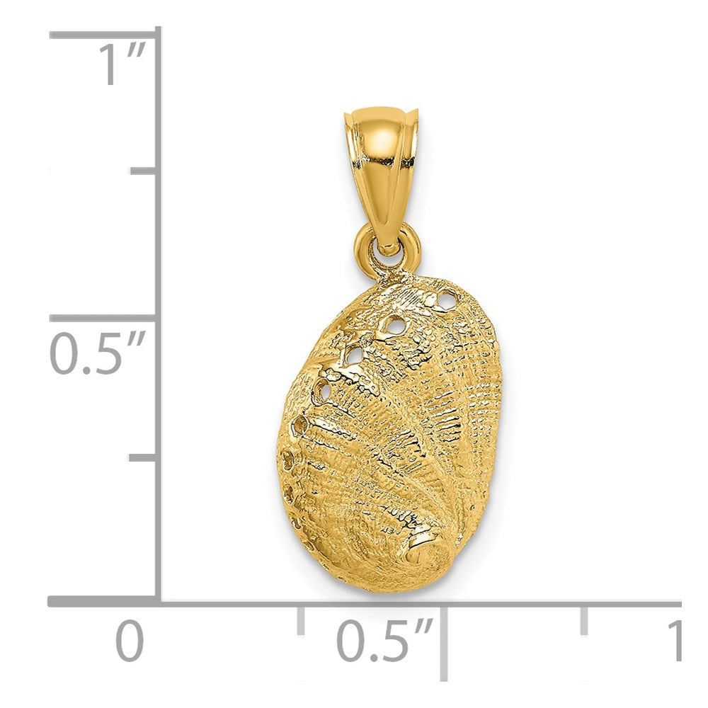 Million Charms 14K Yellow Gold Themed 2-D Abalone Shell Charm