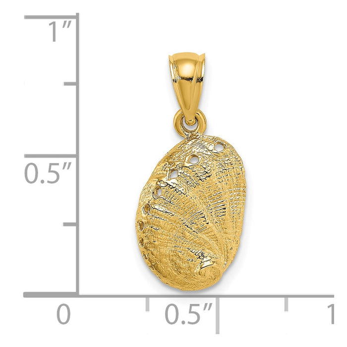Million Charms 14K Yellow Gold Themed 2-D Abalone Shell Charm