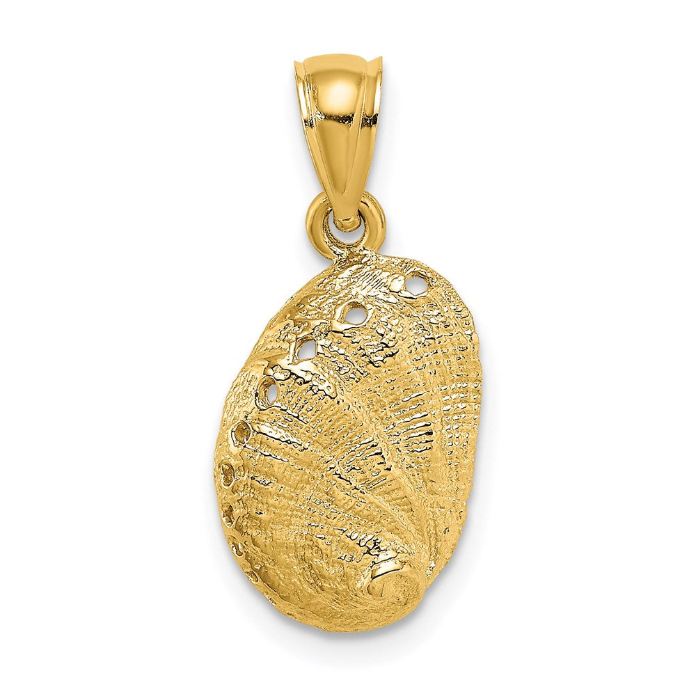 Million Charms 14K Yellow Gold Themed 2-D Abalone Shell Charm