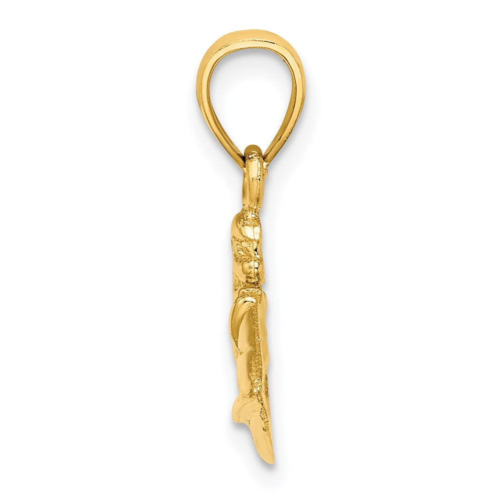 Million Charms 14K Yellow Gold Themed 2-D Textured 2-D Jet Ski Charm