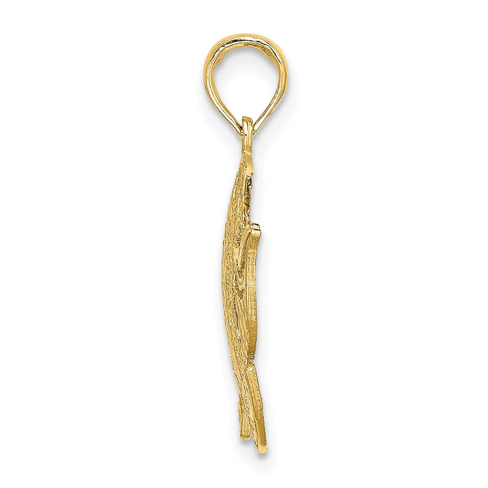 Million Charms 14K Yellow Gold Themed Polished & Cut-Out Fish Charm