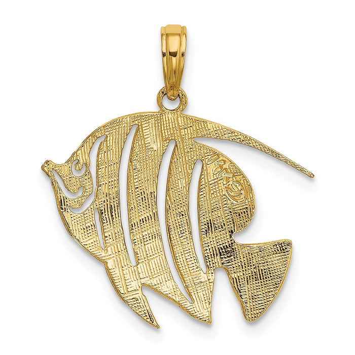 Million Charms 14K Yellow Gold Themed Polished & Cut-Out Fish Charm