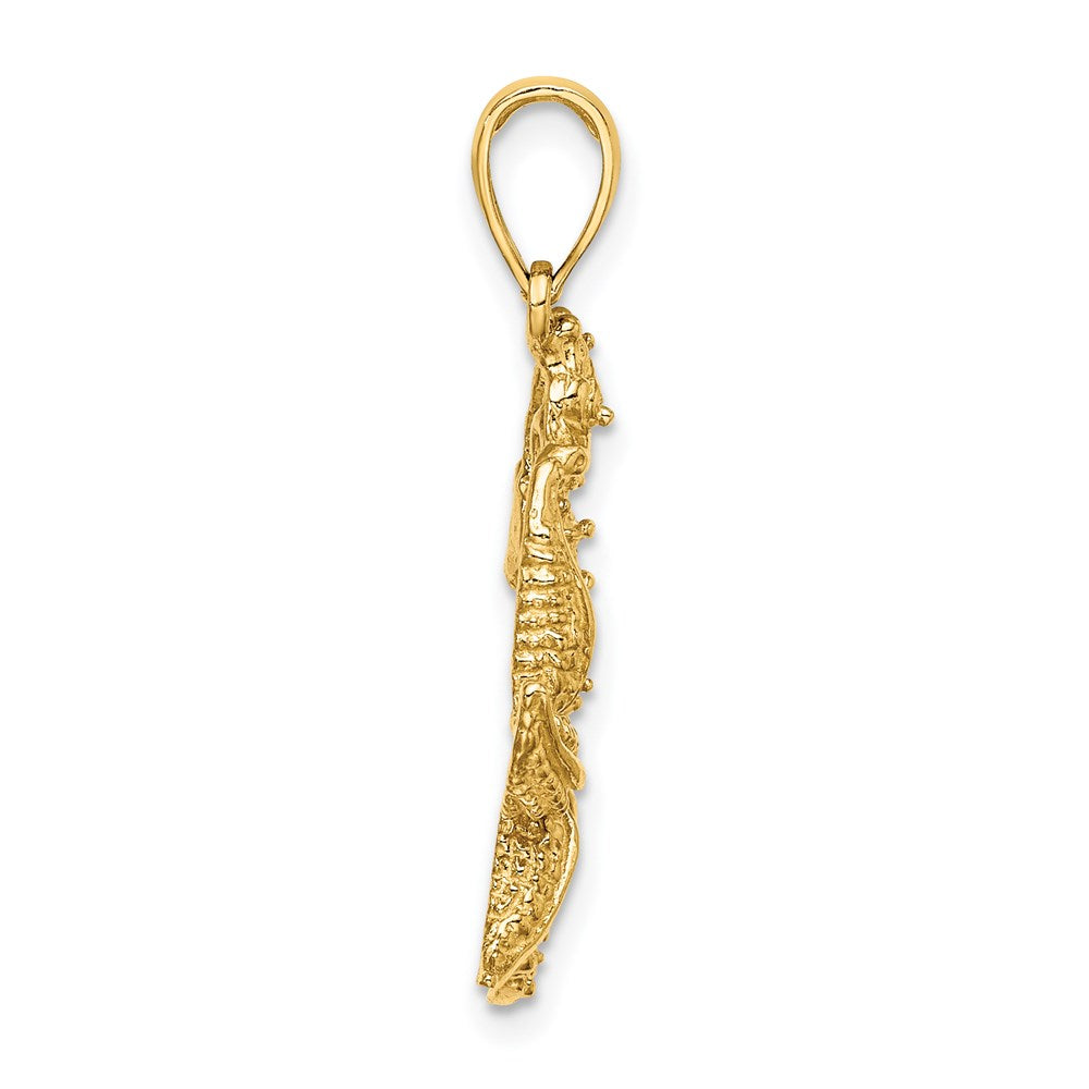 Million Charms 14K Yellow Gold Themed Nautical Starfish & Nautical Seahorse Charm