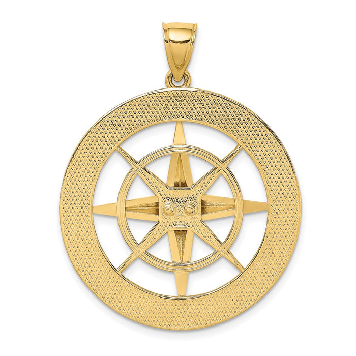 Million Charms 14K Yellow Gold Themed Nautical Compass Charm