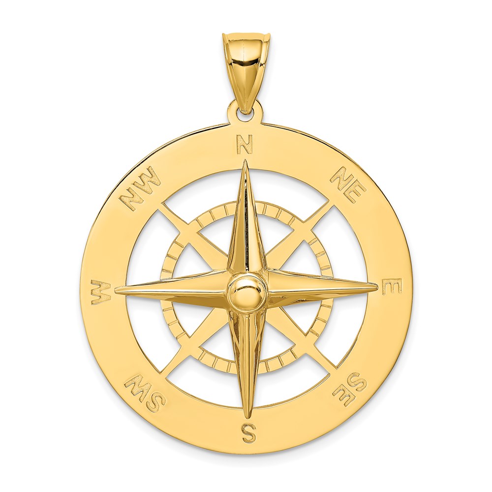 Million Charms 14K Yellow Gold Themed Nautical Compass Charm