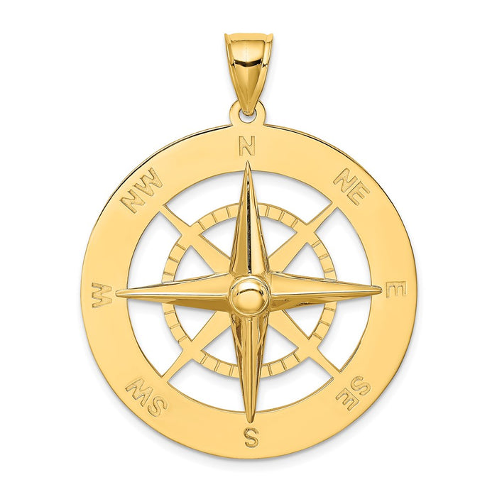 Million Charms 14K Yellow Gold Themed Nautical Compass Charm