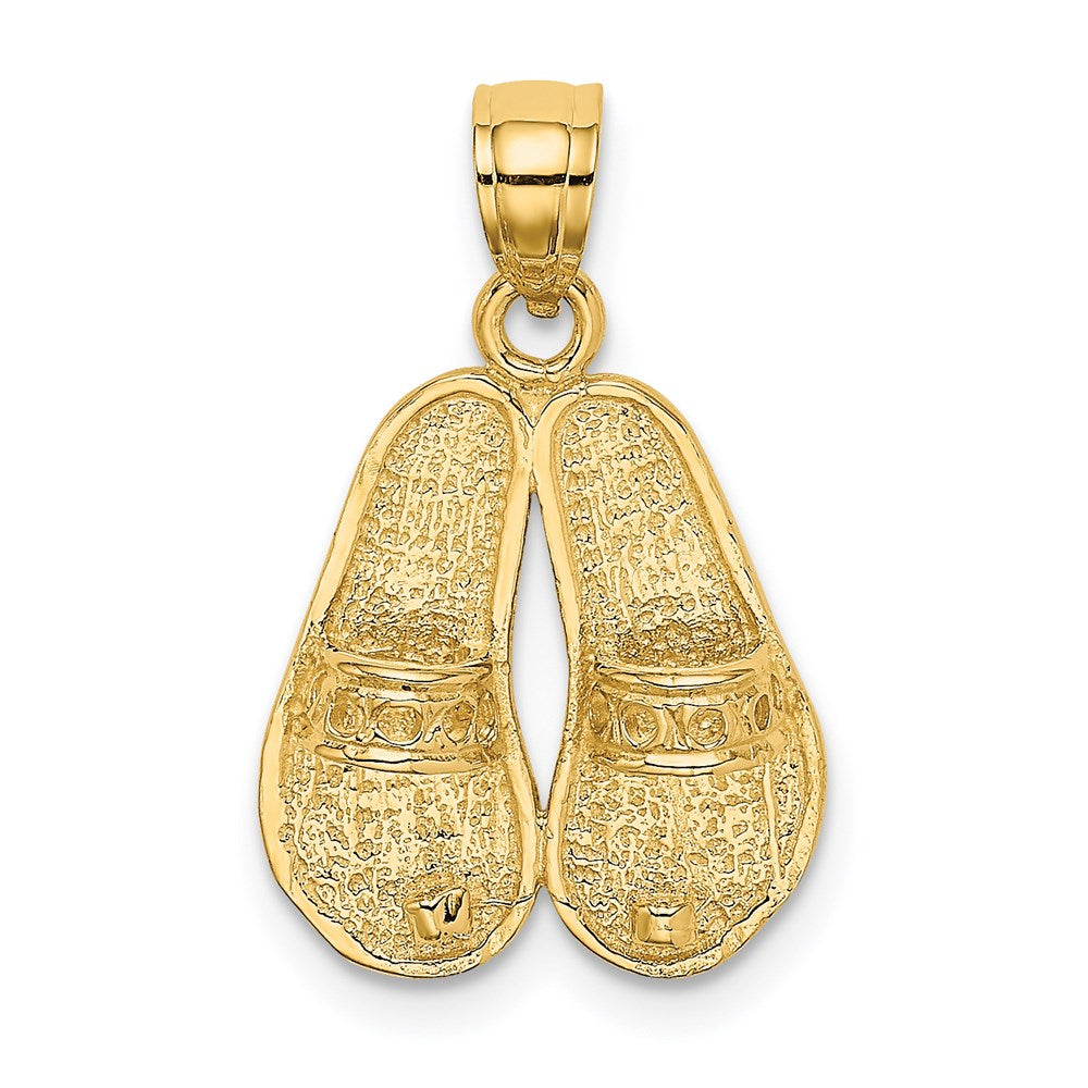 Million Charms 14K Yellow Gold Themed Bahamas Double Sandals Charm