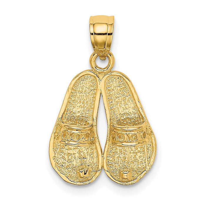 Million Charms 14K Yellow Gold Themed Bahamas Double Sandals Charm