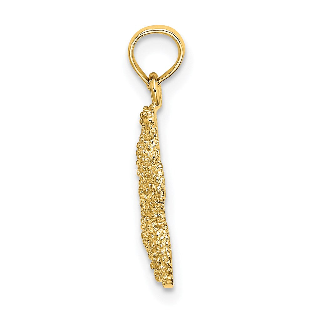 Million Charms 14K Yellow Gold Themed 2-D Puffed Nautical Starfish Charm