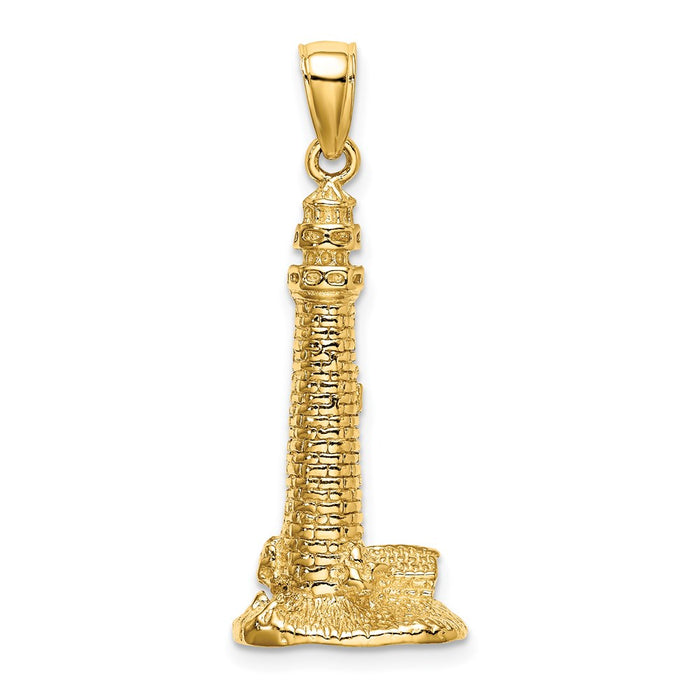 Million Charms 14K Yellow Gold Themed 3-D Cape May ,Nj Lighthouse Charm