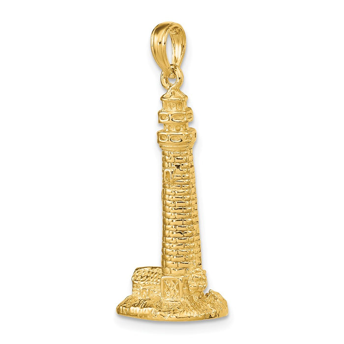 Million Charms 14K Yellow Gold Themed 3-D Cape May ,Nj Lighthouse Charm