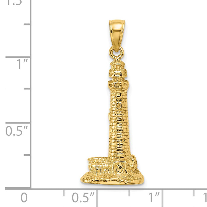 Million Charms 14K Yellow Gold Themed 3-D Cape May ,Nj Lighthouse Charm