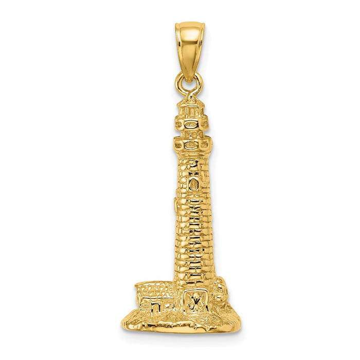 Million Charms 14K Yellow Gold Themed 3-D Cape May ,Nj Lighthouse Charm