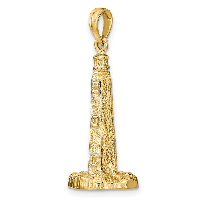 Million Charms 14K Yellow Gold Themed 3-D Cape Henlopen Lighthouse, De Charm