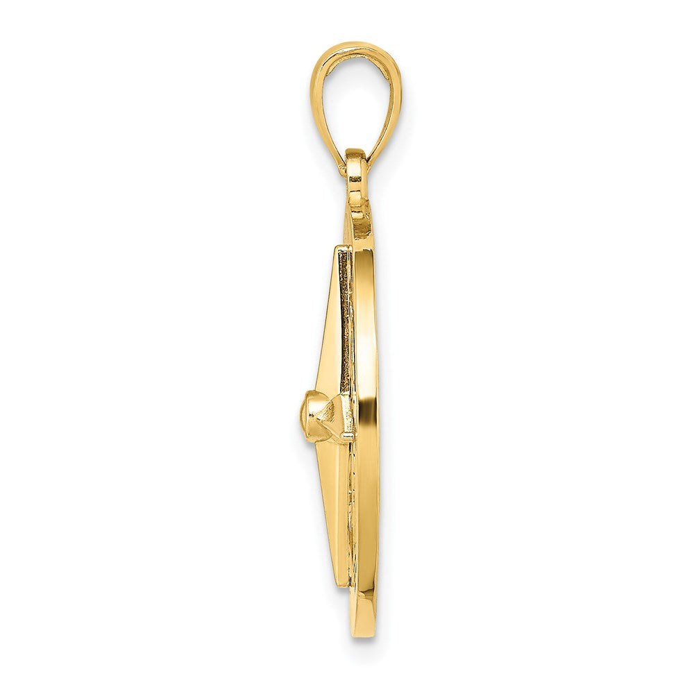 Million Charms 14K Yellow Gold Themed Nautical Compass Charm