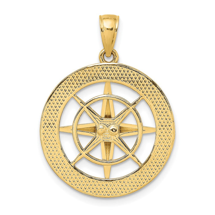 Million Charms 14K Yellow Gold Themed Nautical Compass Charm