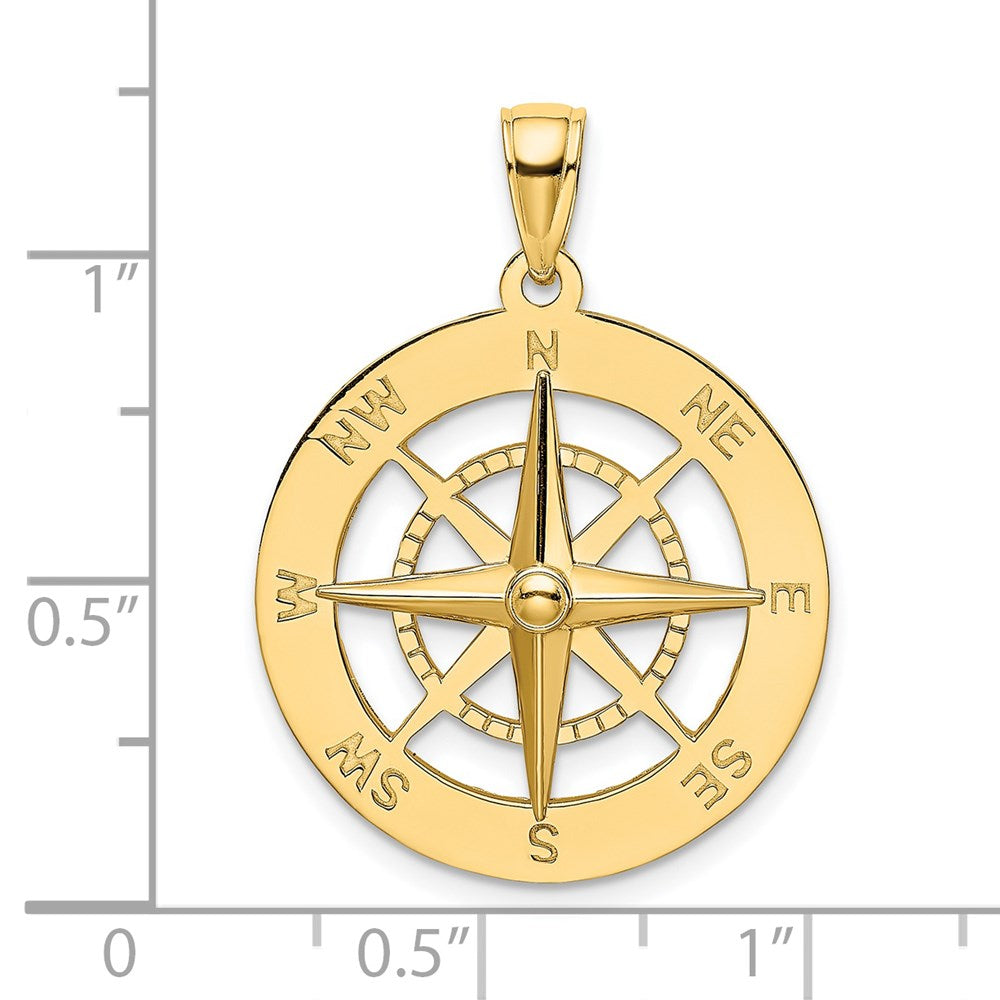 Million Charms 14K Yellow Gold Themed Nautical Compass Charm