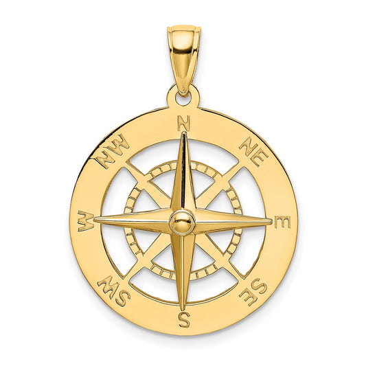 Million Charms 14K Yellow Gold Themed Nautical Compass Charm