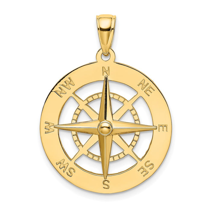 Million Charms 14K Yellow Gold Themed Nautical Compass Charm