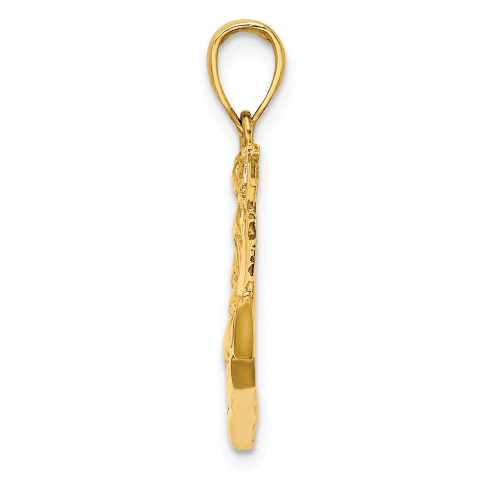 Million Charms 14K Yellow Gold Themed 2-D & Polished Sailing Ship Charm