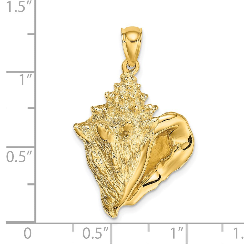 Million Charms 14K Yellow Gold Themed 2-D Conch Sell Charm
