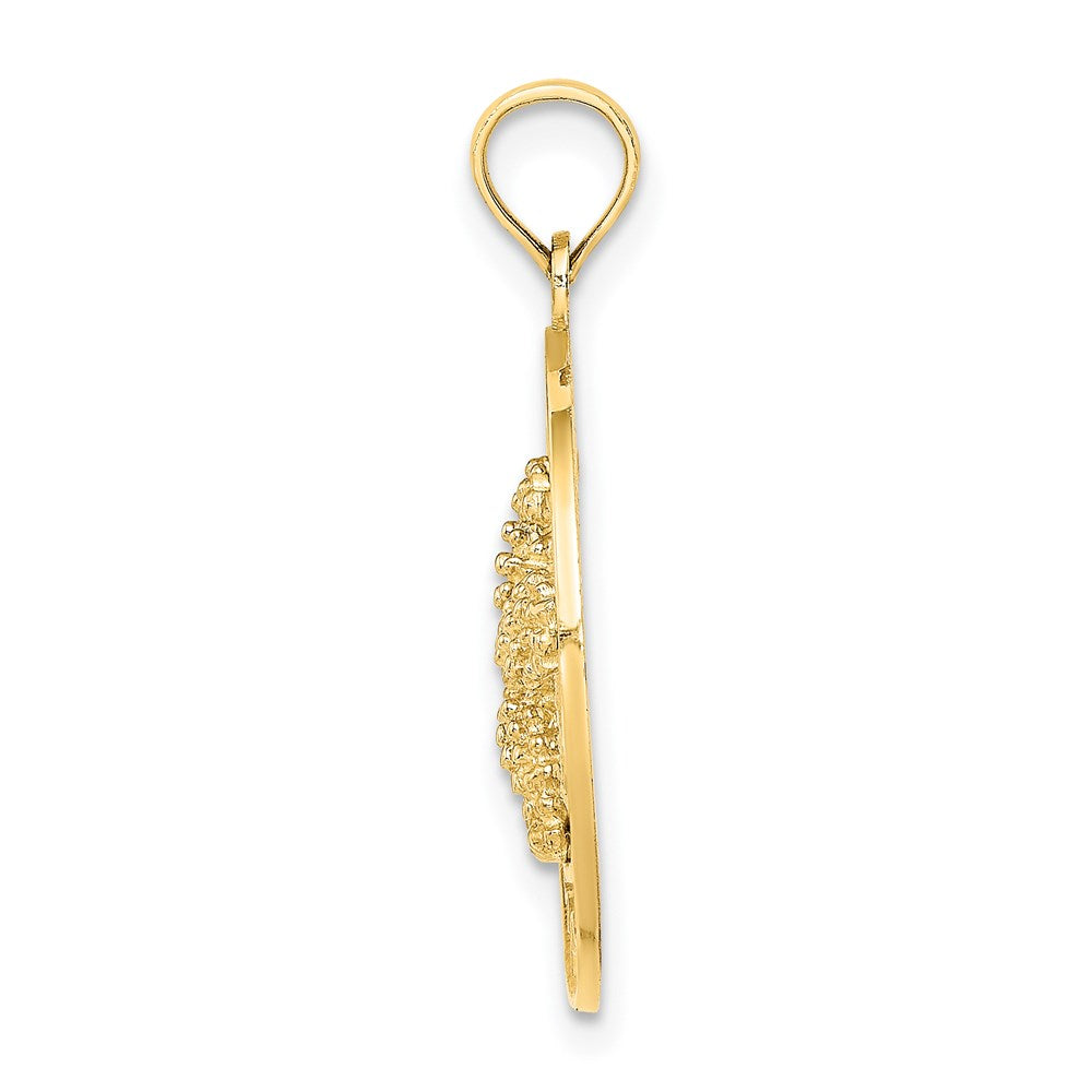Million Charms 14K Yellow Gold Themed Myrtle Beach On Round Frame With Nautical Starfish Charm