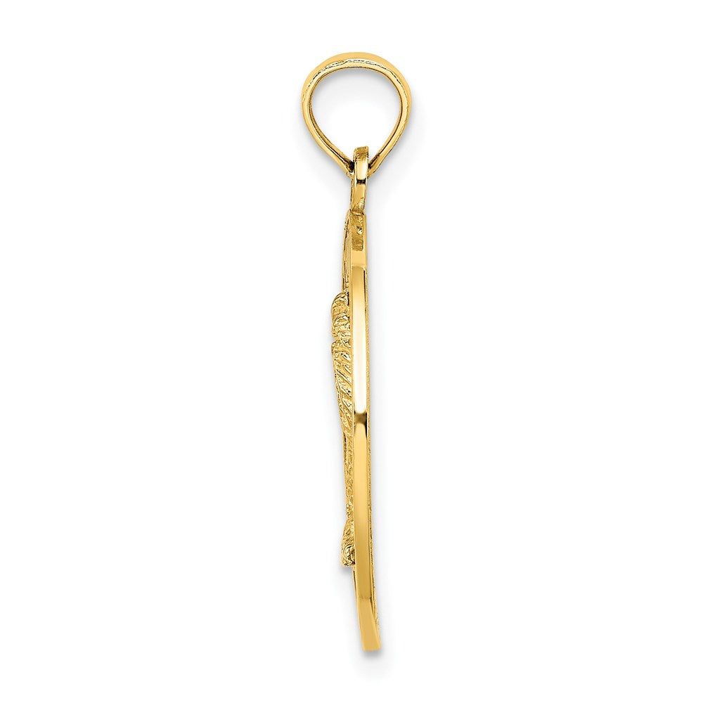 Million Charms 14K Yellow Gold Themed Hilton Head, Sc On Round Frame With Palm Tree Charm