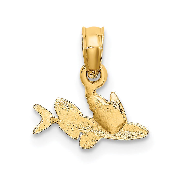 Million Charms 14K Yellow Gold Themed Mini Flying Fish Charm