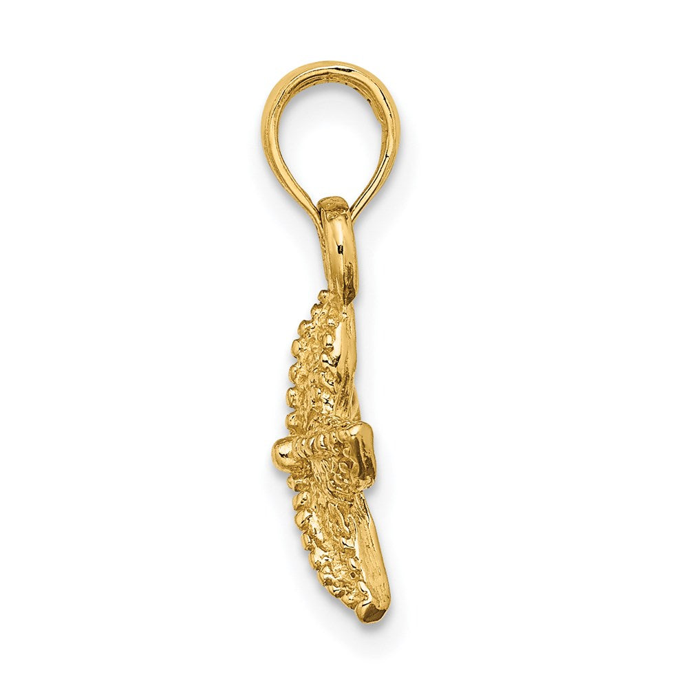 Million Charms 14K Yellow Gold Themed 2-D Nautical Starfish Charm