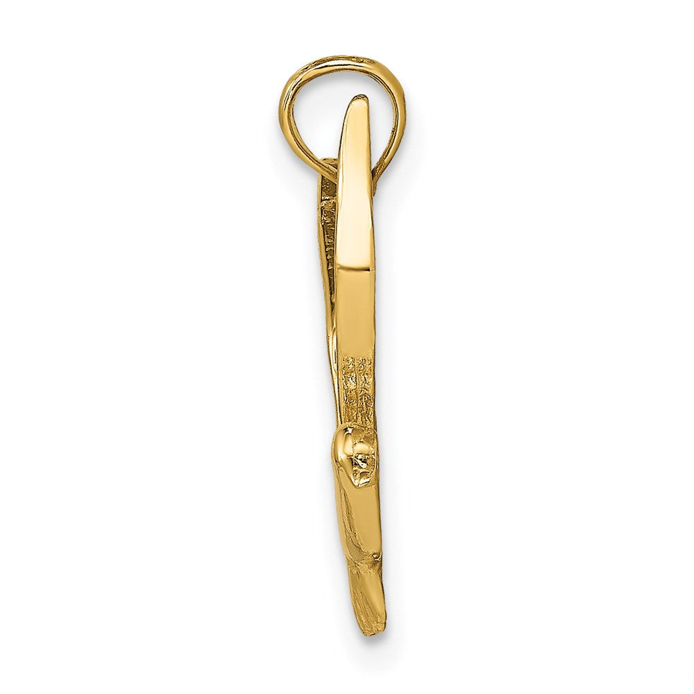 Million Charms 14K Yellow Gold Themed Polished & 2-D Seagull Flying Charm