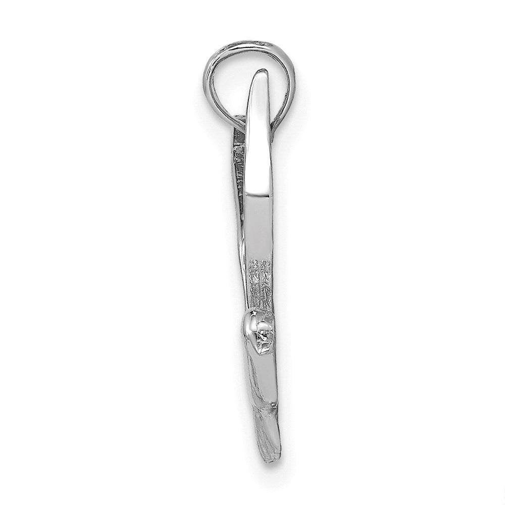Million Charms 14K White Gold Themed Polished Seagull Flying Charm