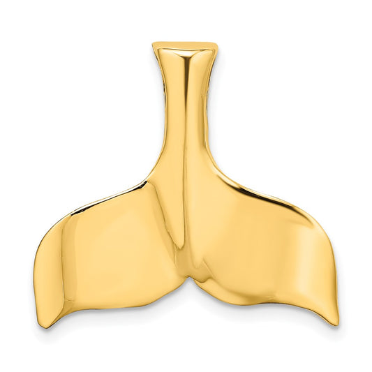 Million Charms 14K Yellow Gold Themed 3-D Polished Whale Tail Charm