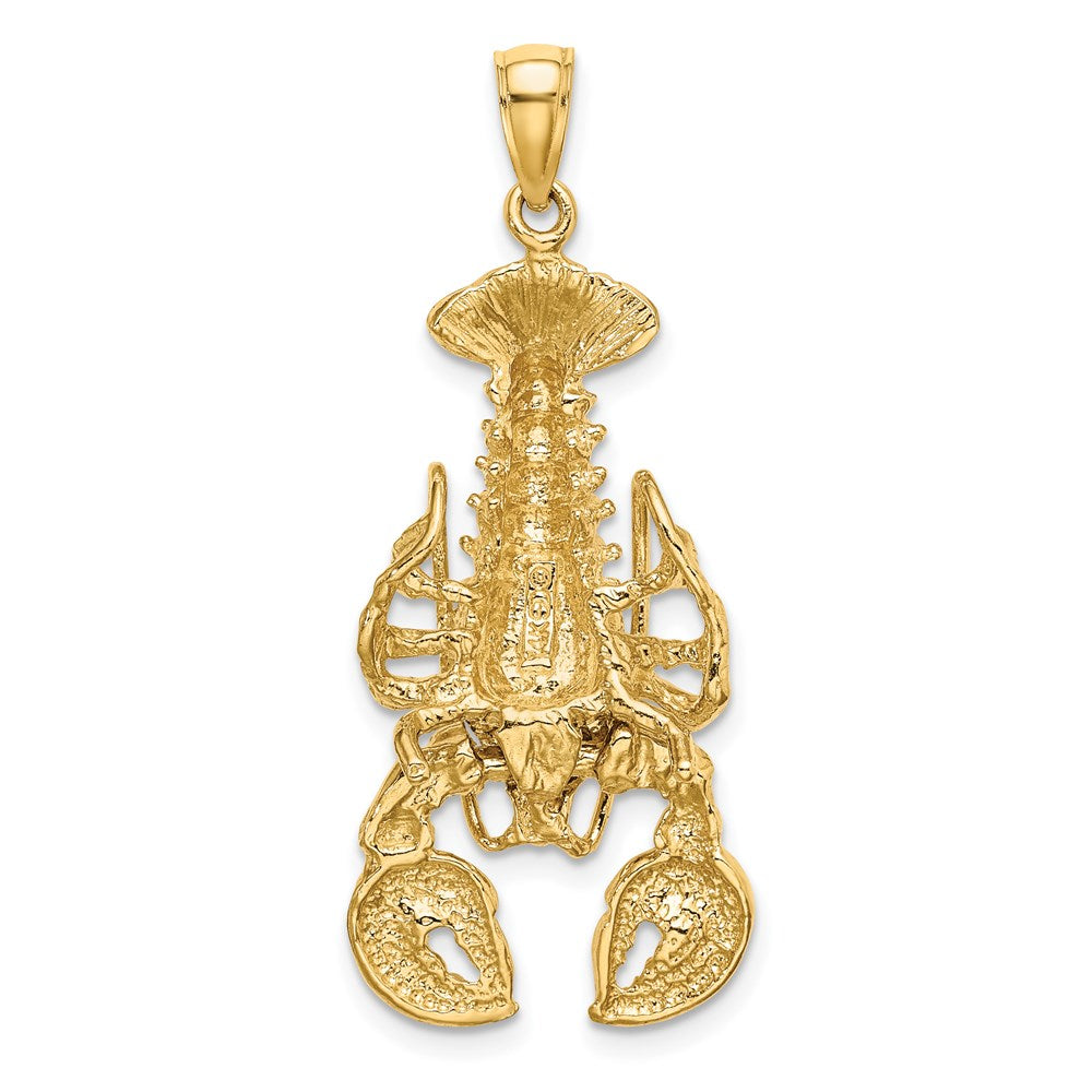 Million Charms 14K Yellow Gold Themed 2-D Moveable Lobster Charm