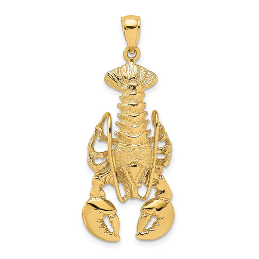 Million Charms 14K Yellow Gold Themed 2-D Moveable Lobster Charm