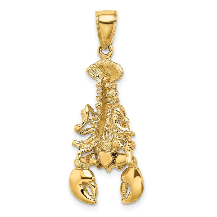 Million Charms 14K Yellow Gold Themed 2-D Moveable Lobster Charm