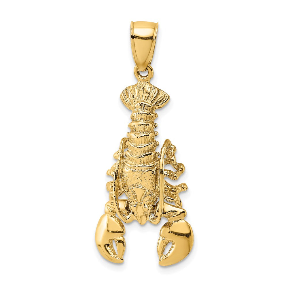 Million Charms 14K Yellow Gold Themed 2-D Moveable Lobster Charm