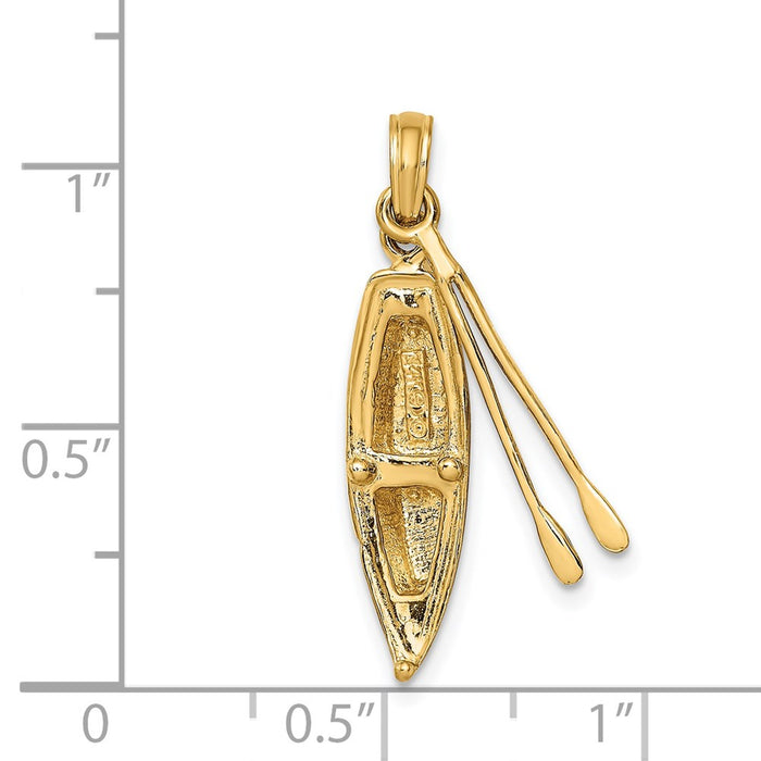 Million Charms 14K Yellow Gold Themed 3-D Boat With Dangling Ores Charm