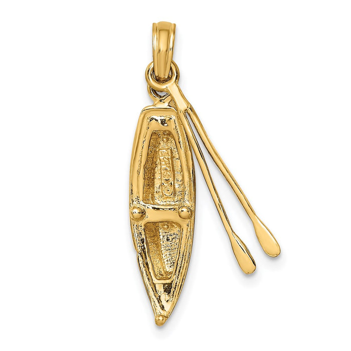 Million Charms 14K Yellow Gold Themed 3-D Boat With Dangling Ores Charm