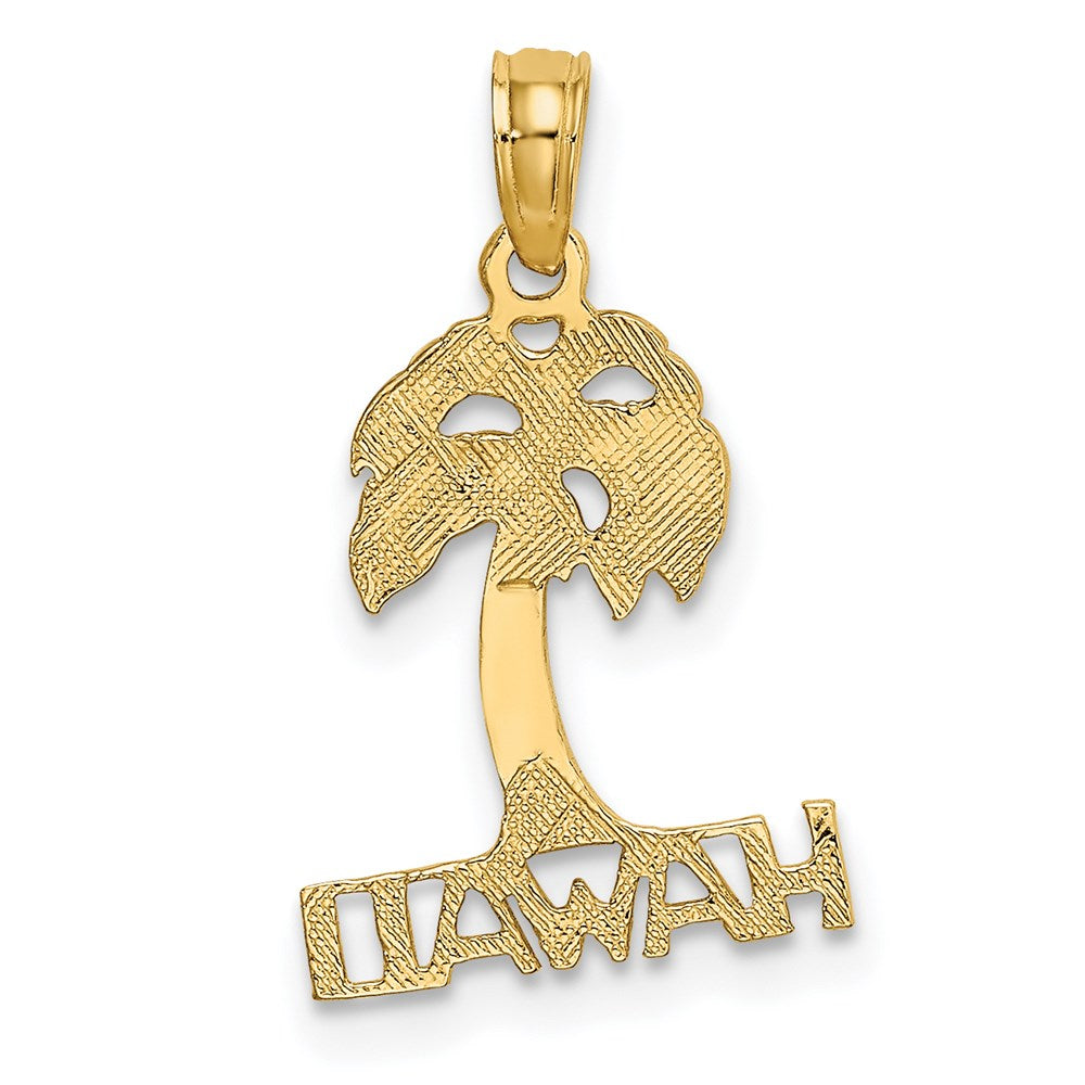 Million Charms 14K Yellow Gold Themed Hawaii Under Palm Tree Charm