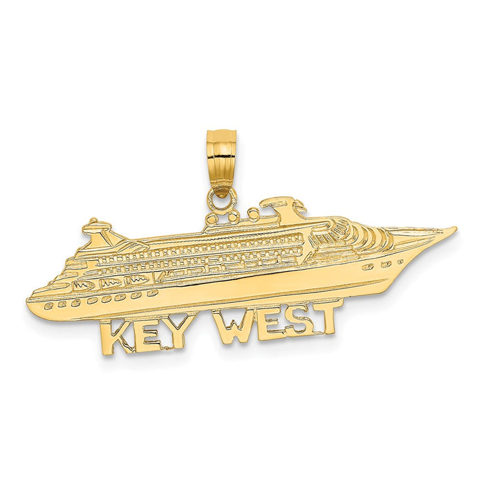 Million Charms 14K Yellow Gold Themed Key West Under Cruise Ship Charm