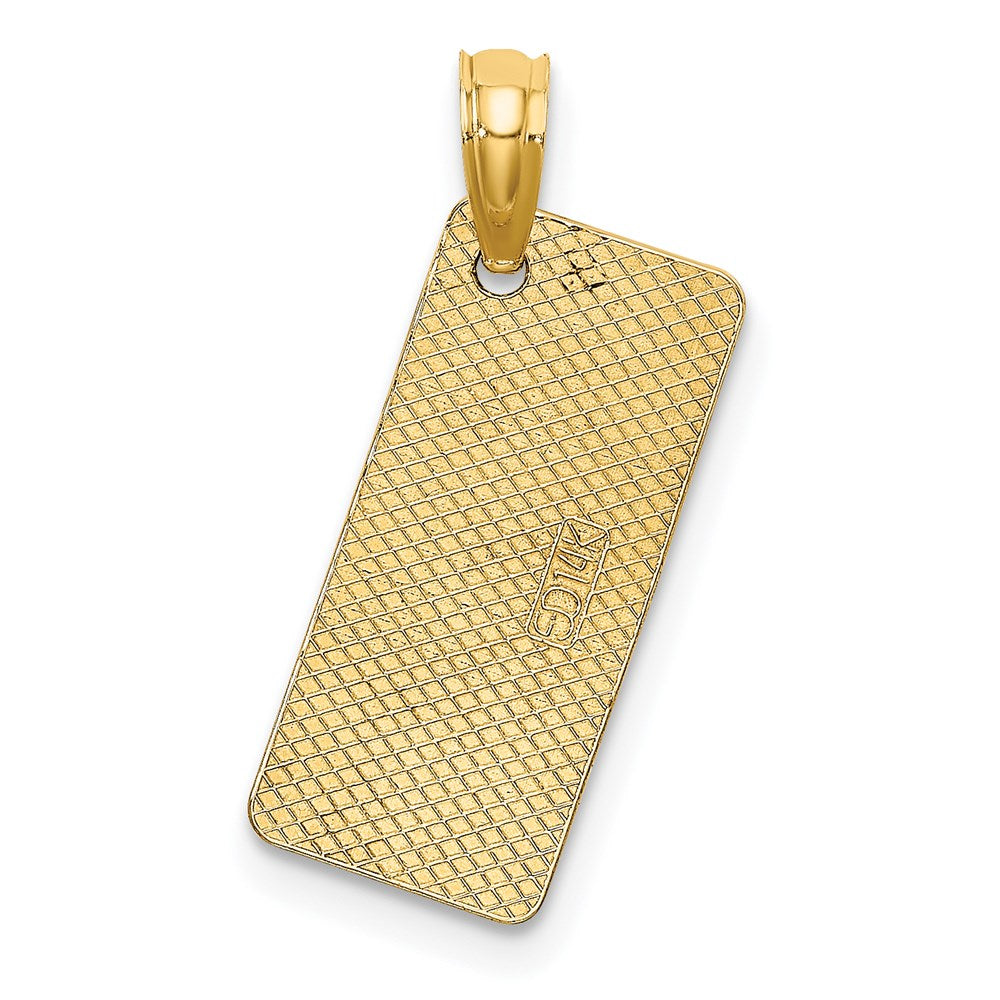 Million Charms 14K Yellow Gold Themed Textured Small Florida Ft. Myers License Plate Charm