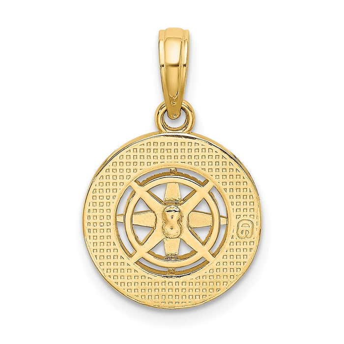 Million Charms 14K Yellow Gold Themed Mini Nautical Compass Charm
