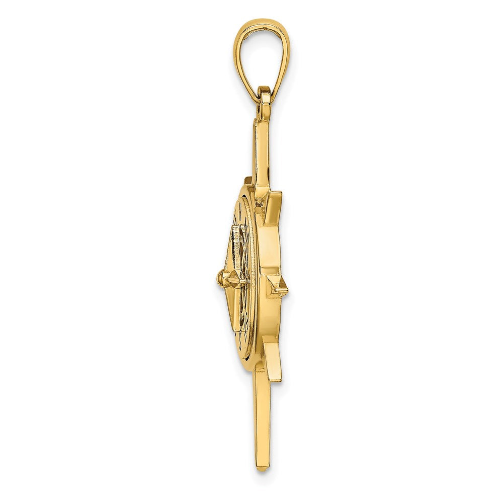 Million Charms 14K Yellow Gold Themed Star Frame With Nautical Compass Center Charm